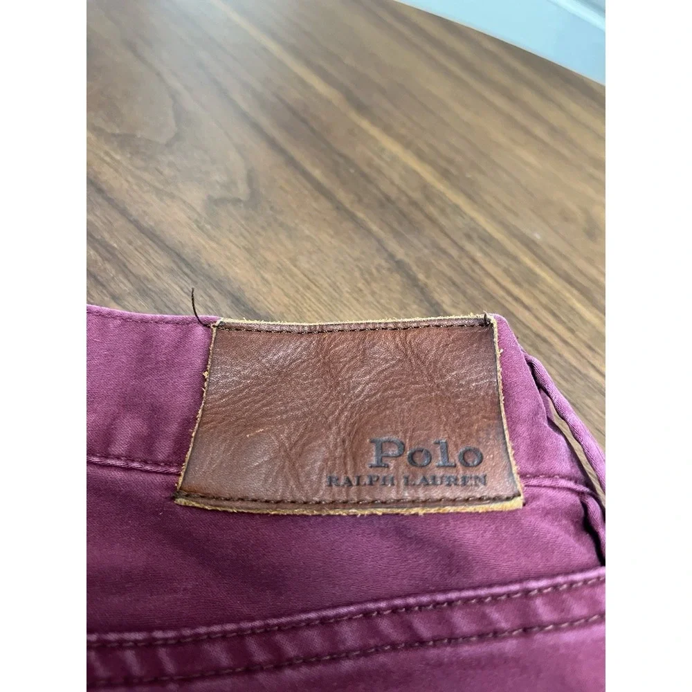 Polo Ralph Lauren 34x30 Burgundy Straight Leg Stretch Twill Pants dress pants